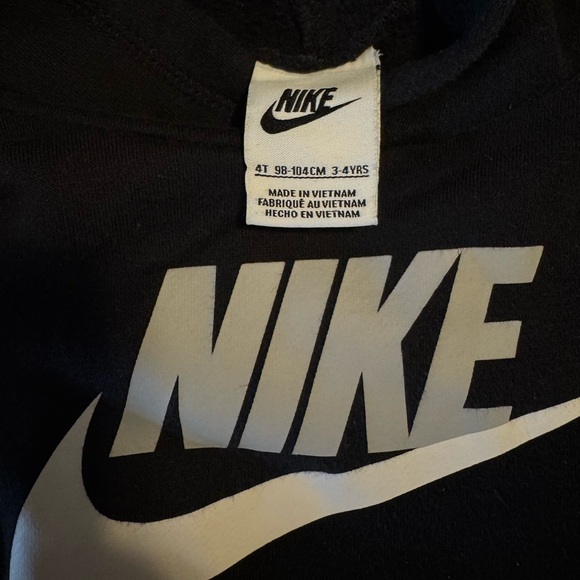 Nike Kids Black and White Logo Hoodie - Picture 4 of 6
